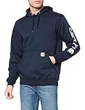 Carhartt Men's Midweight Sleeve Logo Hooded Sweatshirt (Regular and Big & Tall Sizes), New Navy, Lar | Amazon (US)