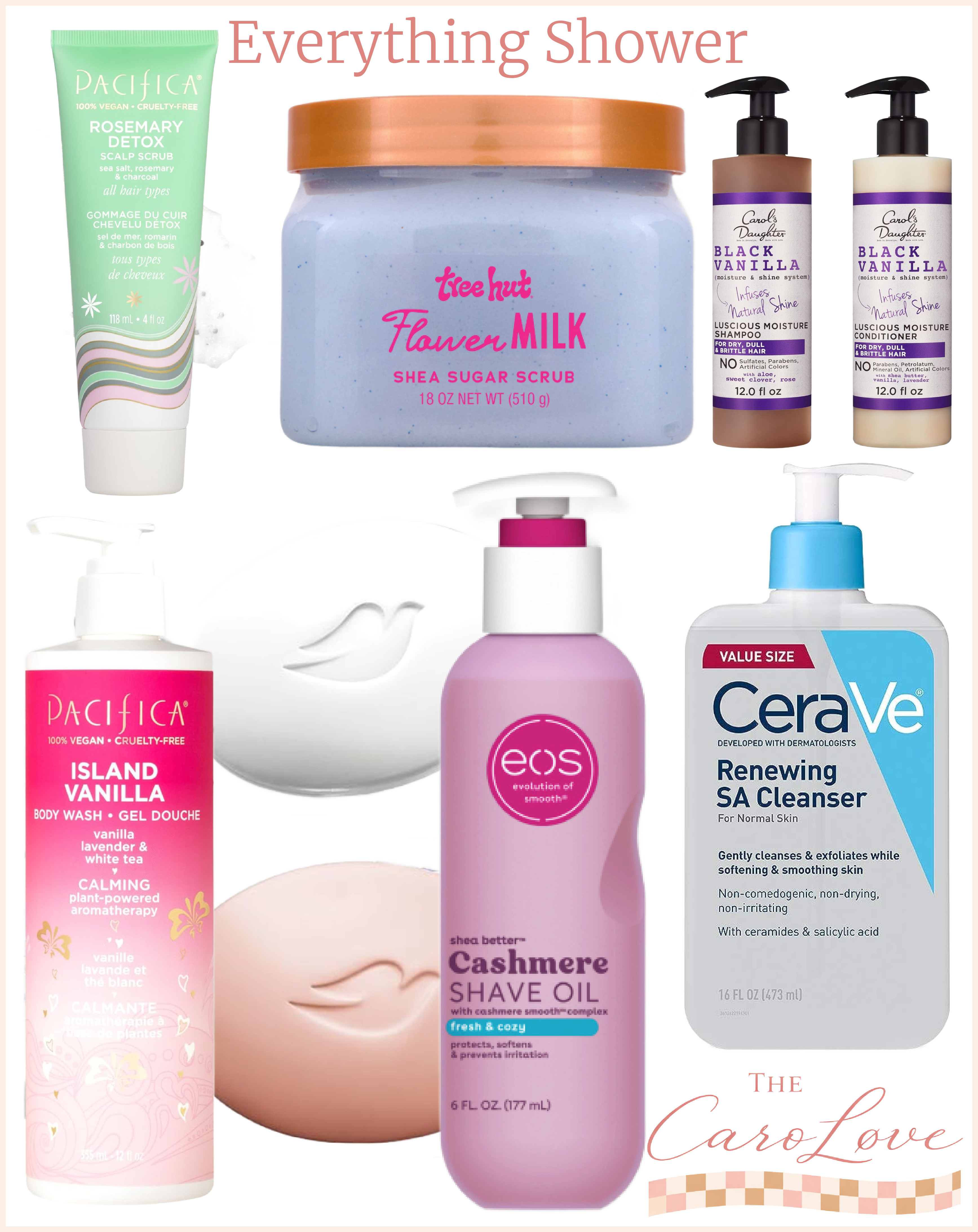 My current everything shower lineup 🤍
This is the full reset routine — scalp detox, double shampoo, sugar scrub, cozy vanilla body wash, shave oil, and skin-smoothing cleanser. The scent story is creamy vanilla + milky florals + clean skin and it layers so beautifully without being overpowering.

If you love soft, comforting, “your skin but warmer” vibes… this combo is it.

Linked everything I use for my weekly reset shower ✨

#everythingshower #vanillabodycare #scentlayering #selfcareritual #cozyroutine #hairdetox #softgirlaesthetic 

 #LTKdayinmylife #LTKselfcare #LTKBeauty