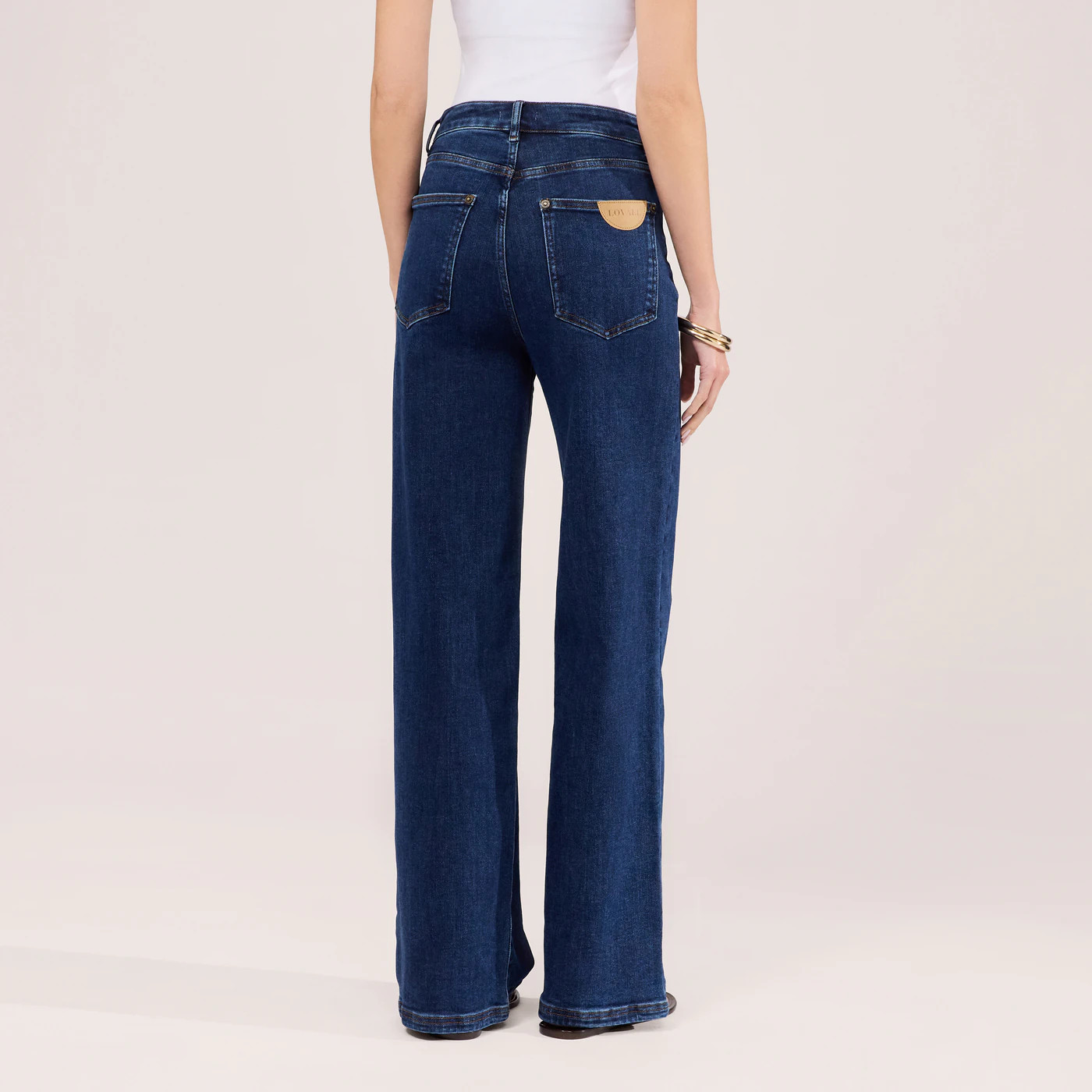 Stretch Wide Leg Jeans | Dark Blue | LOVALL
