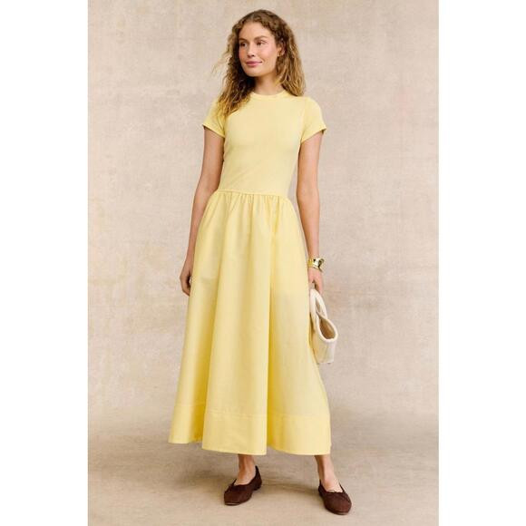 Polo Ralph Lauren Yellow Short Sleeve Midi Dress Size XS/TP with Discoloration | Poshmark