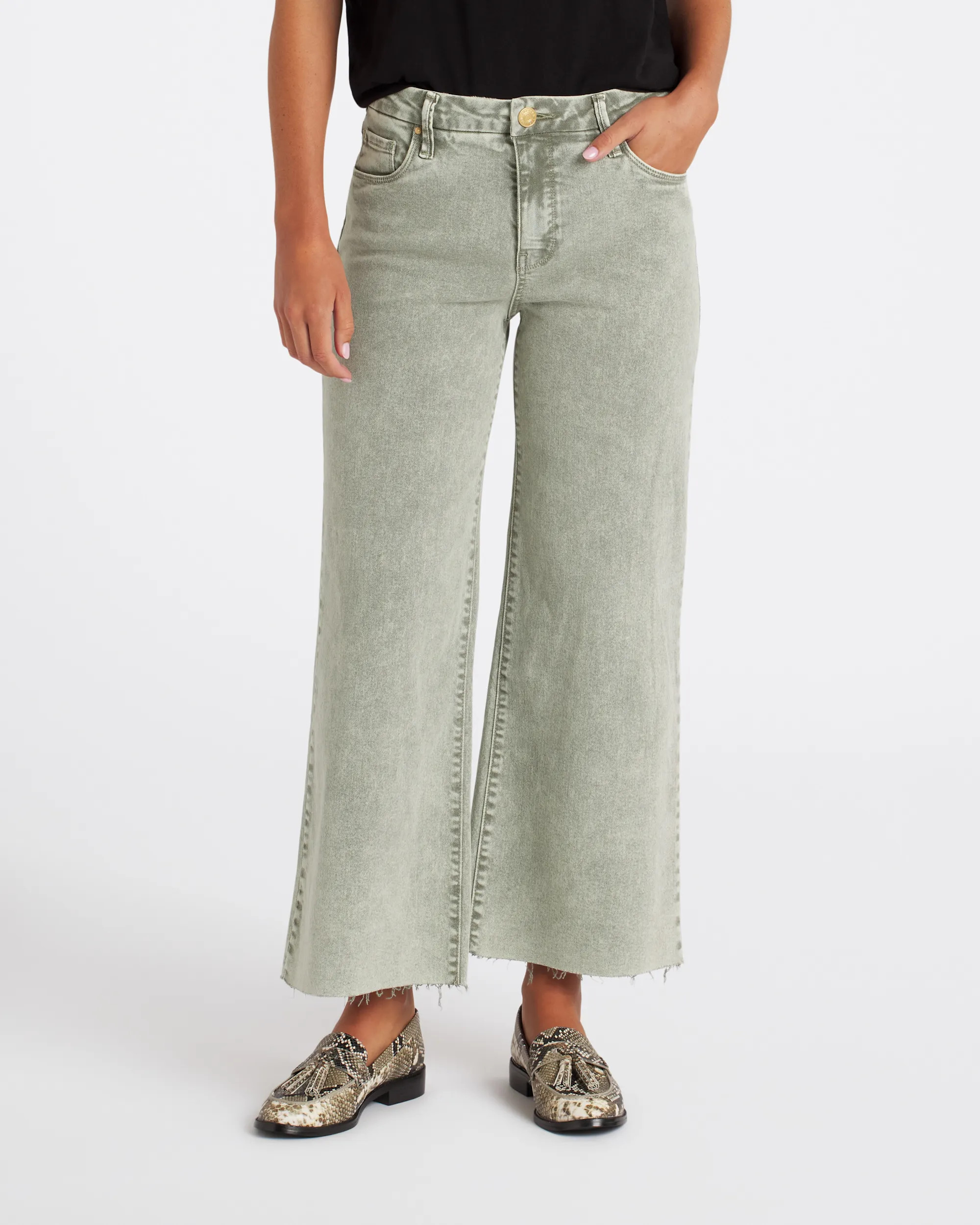 Meg High Rise Fab Ab Raw Hem Wide Leg Jean | Stitch Fix