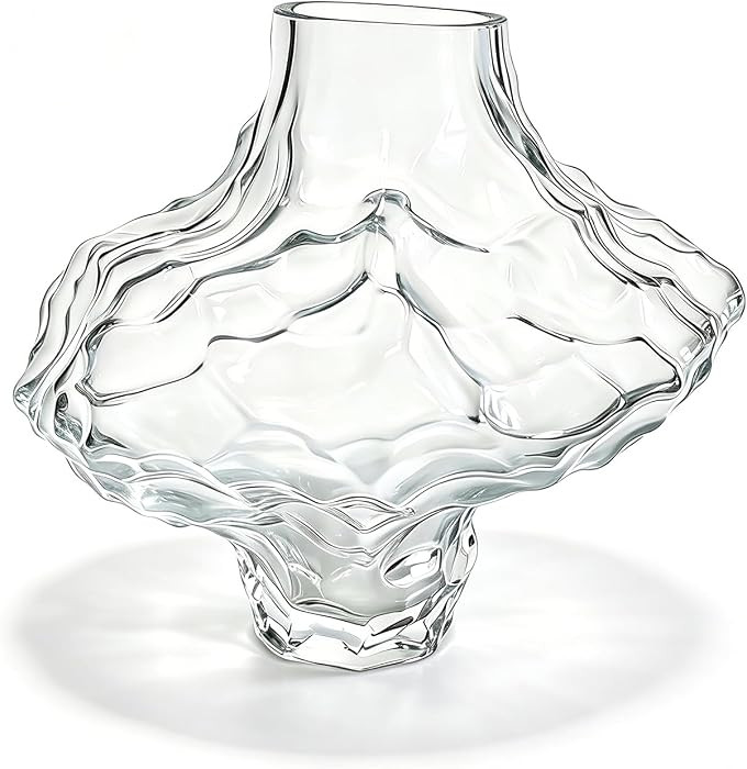 Glass Vase, Clear Glass Vase Modern Clear Flower Vases 6.29 Inch, Thickened Glass Vases for Centerpieces, Minimalist Decorative Vase for Living Room Kitchen Office Wedding | Amazon (US)