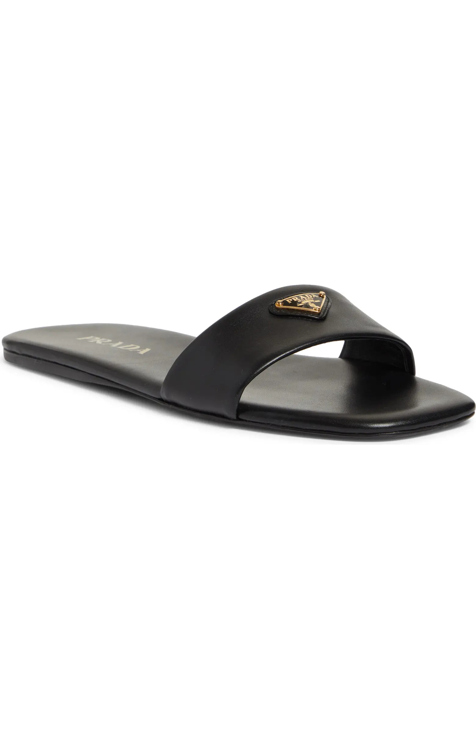 Prada Triangle Logo Slide Sandal (Women) | Nordstrom | Nordstrom