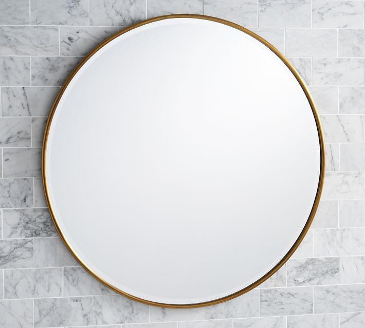 Brass Vintage Round Mirror, 42" | Pottery Barn (US)