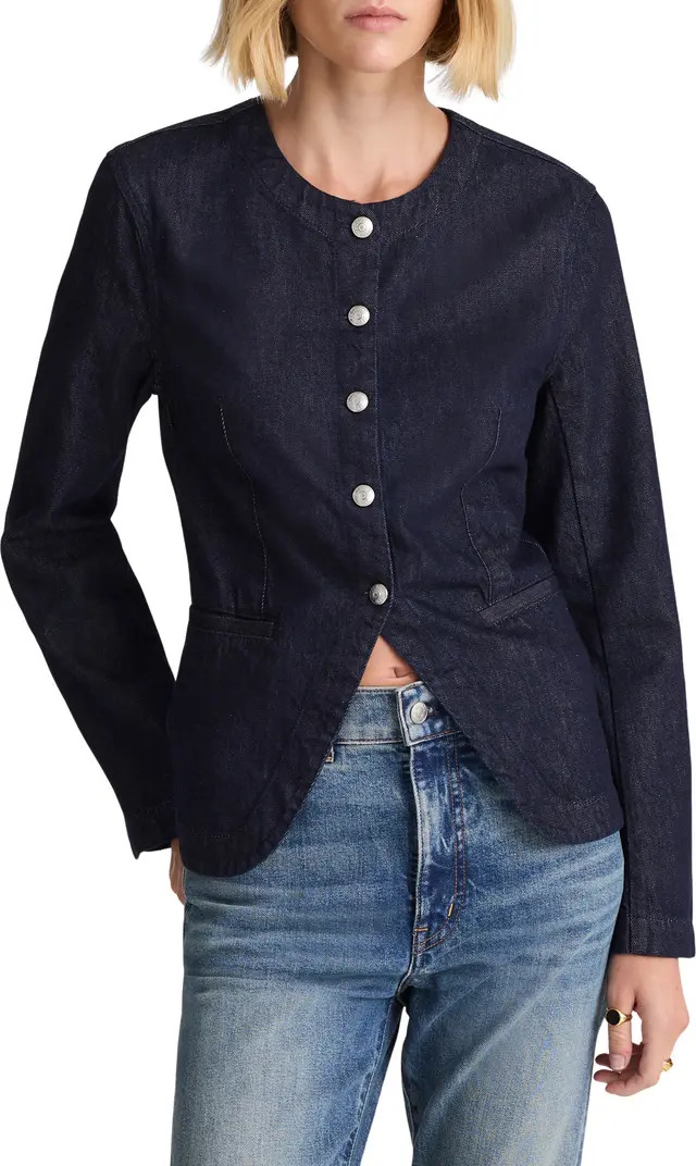 Collarless Denim Cutaway Jacket | Nordstrom