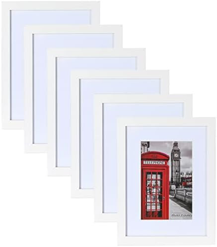PEALSN 5x7 Picture Frame Set of 6, Display Pictures 4x6 with Mat or 5x7 Without Mat for Wall Mountin | Amazon (US)