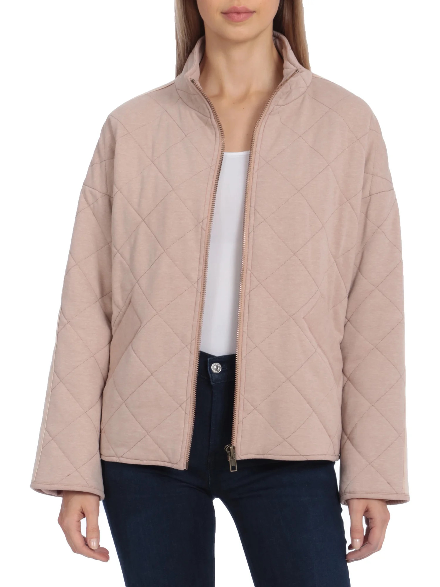 Bagatelle.NYC Women's Quilted French Terry Jacket | Walmart (US)