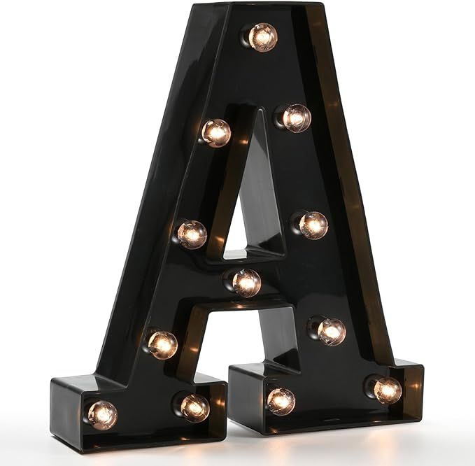 Light Up Black Alphabet Marquee Letters Sign LED Marquee Number Lights Sign for Night Light Home ... | Amazon (US)