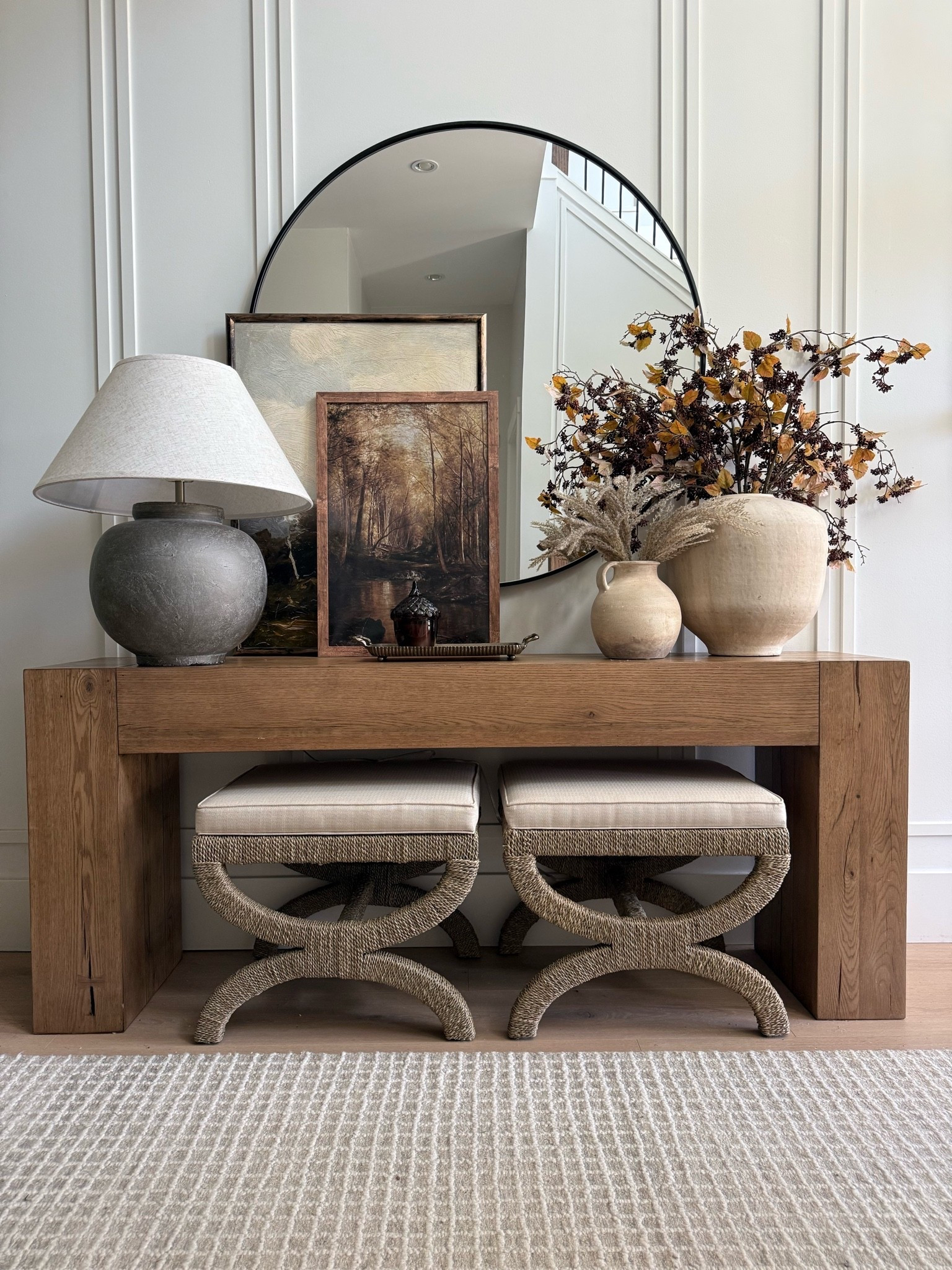 Organic Fall… earthy and moody. My kind of look for the season. Soft and subtle just feels right. 
Console styling 
Moody home

#LTKfall #LTKhome