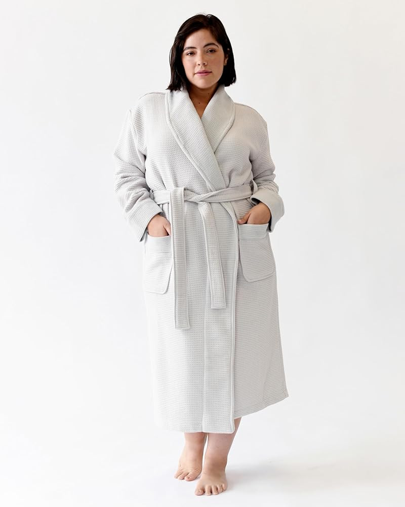 Cozy Earth Waffle Bath Robe - Lightweight Spa Robe with Pockets - Dual-Sided Waffle Weave and Rib... | Amazon (US)
