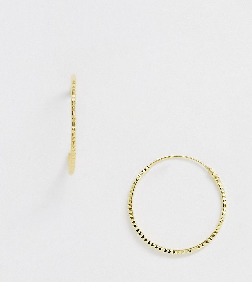 Kingsley Ryan sterling silver gold plated 20mm sparkly hoop earrings - Gold | ASOS US