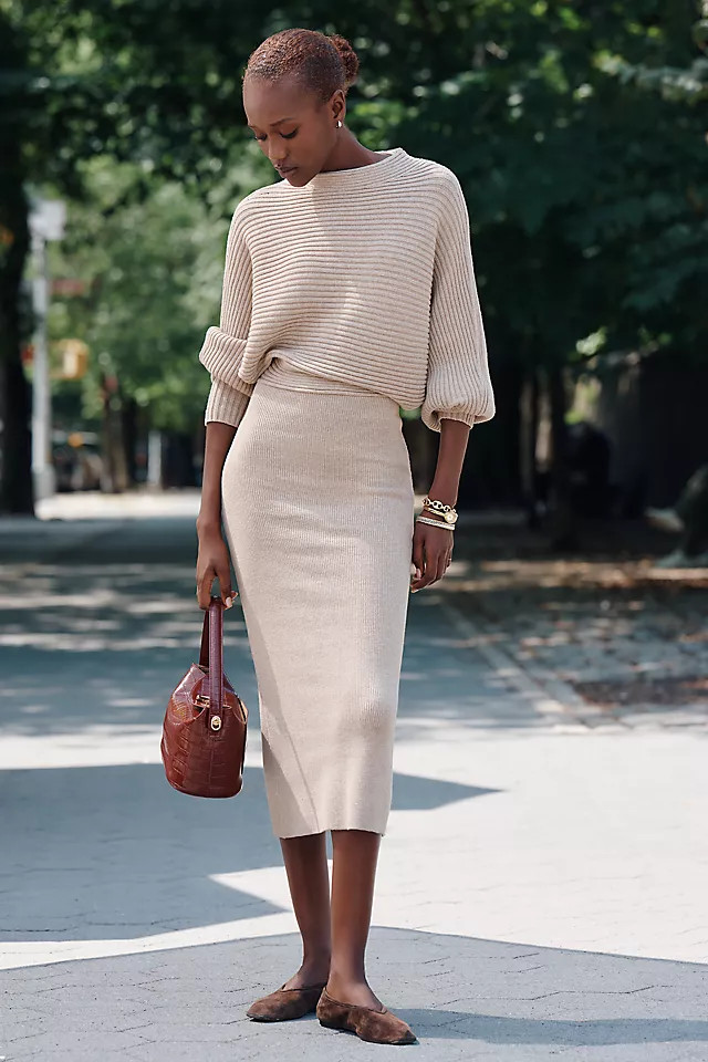 Ribbed Sweater Midi Dress | Anthropologie (US)