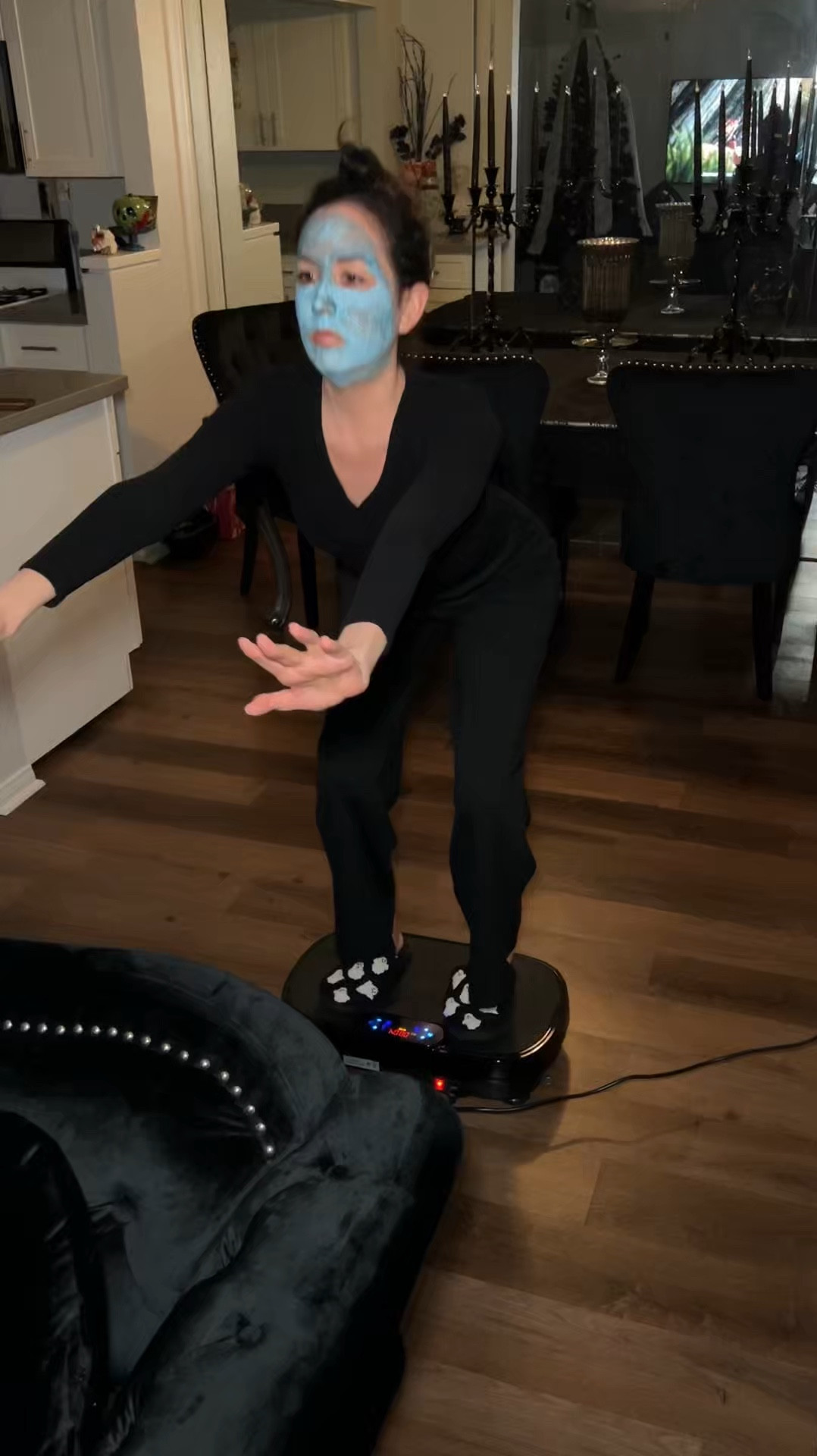 Standing on a vibration plate can improve muscle activation, circulation, and bone density while supporting lymphatic drainage. It may aid in fat loss, enhance balance, and reduce muscle soreness for faster recovery. The vibrations can also promote relaxation and help relieve stress.

#LTKActive #LTKWatchNow #LTKFitness