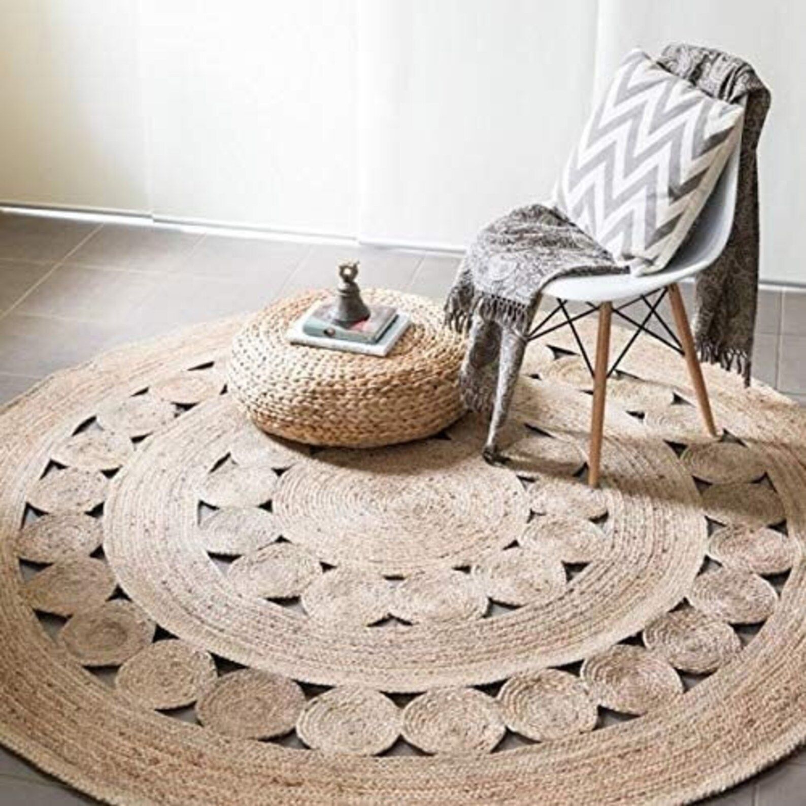 CUSTOM round brown woven jute rug straw floor mats rugs | Etsy | Etsy (AU)