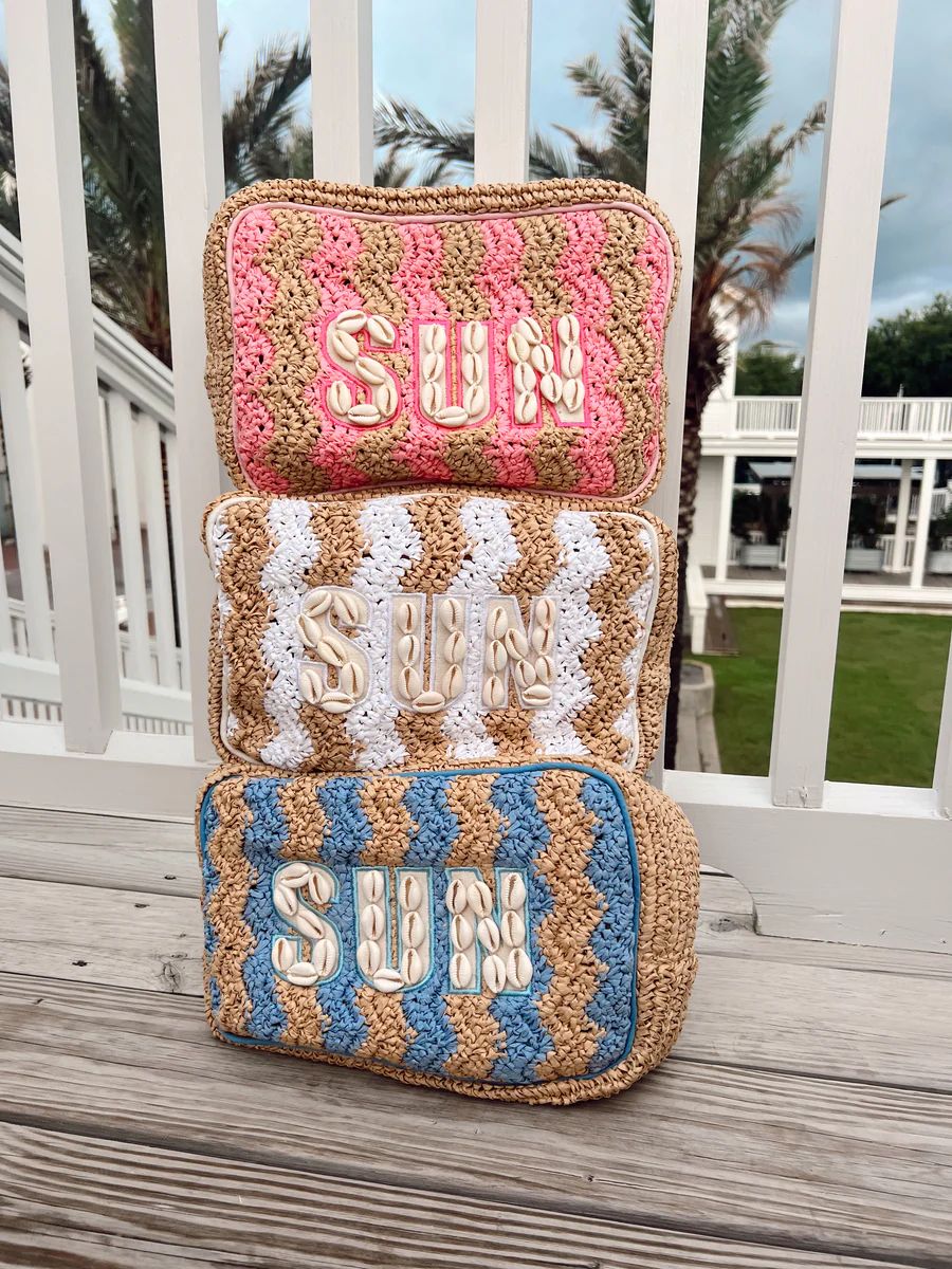 Sun XL Makeup Bag - Seashells | KenzKustomz