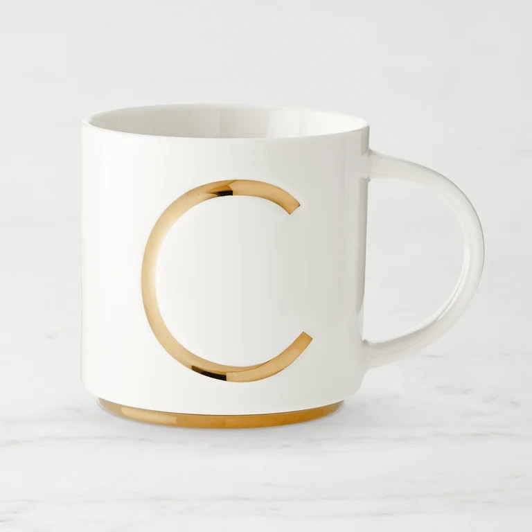 Modern Expressions, Monogram Mug "C" 18 fl oz, White & Gold | Walmart (US)