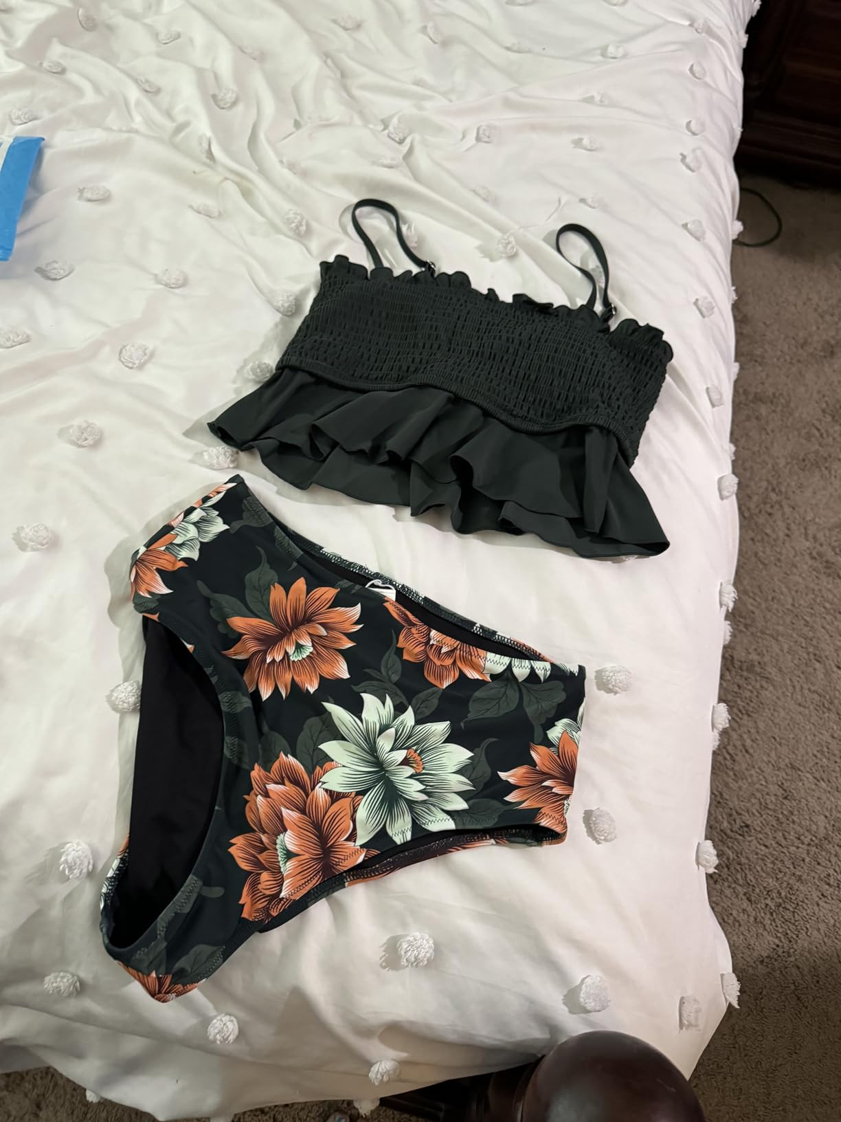 CUPSHE Women's High Waist Bikini Swimsuit Ruffle Two Piece Bathing Suit | Amazon (US)