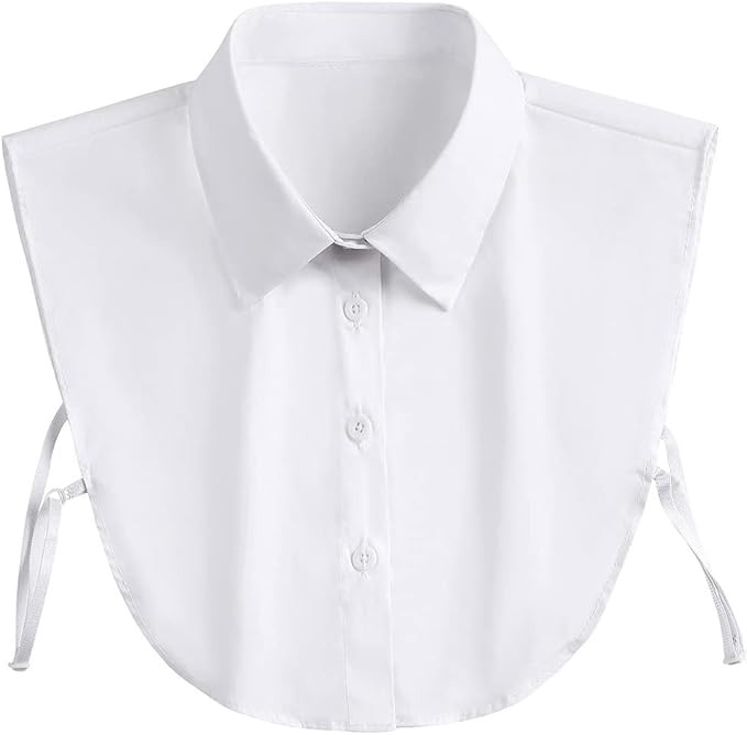 Shinywear Women's Fake Collar Detachable Collar Shirt Attachment, White Dickey False Collar | Amazon (US)