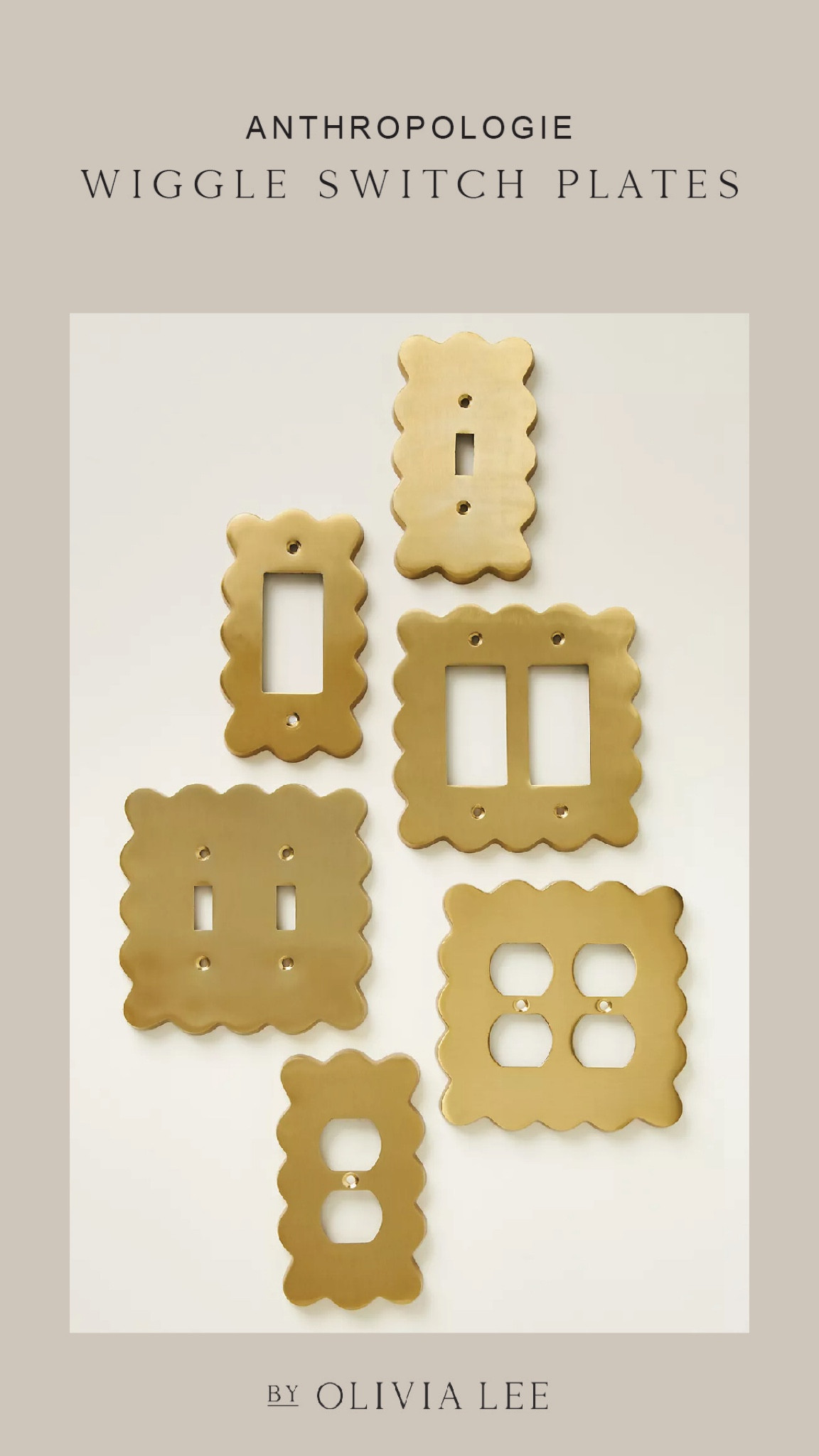 Anthropologie wiggle switch plates - gold scalloped light switch plates 

#LTKhome #LTKFind
