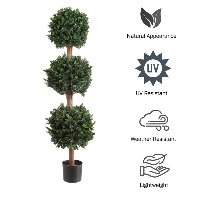 Brooklyn 53" Artificial Boxwood Topiary in Planter | Wayfair Professional