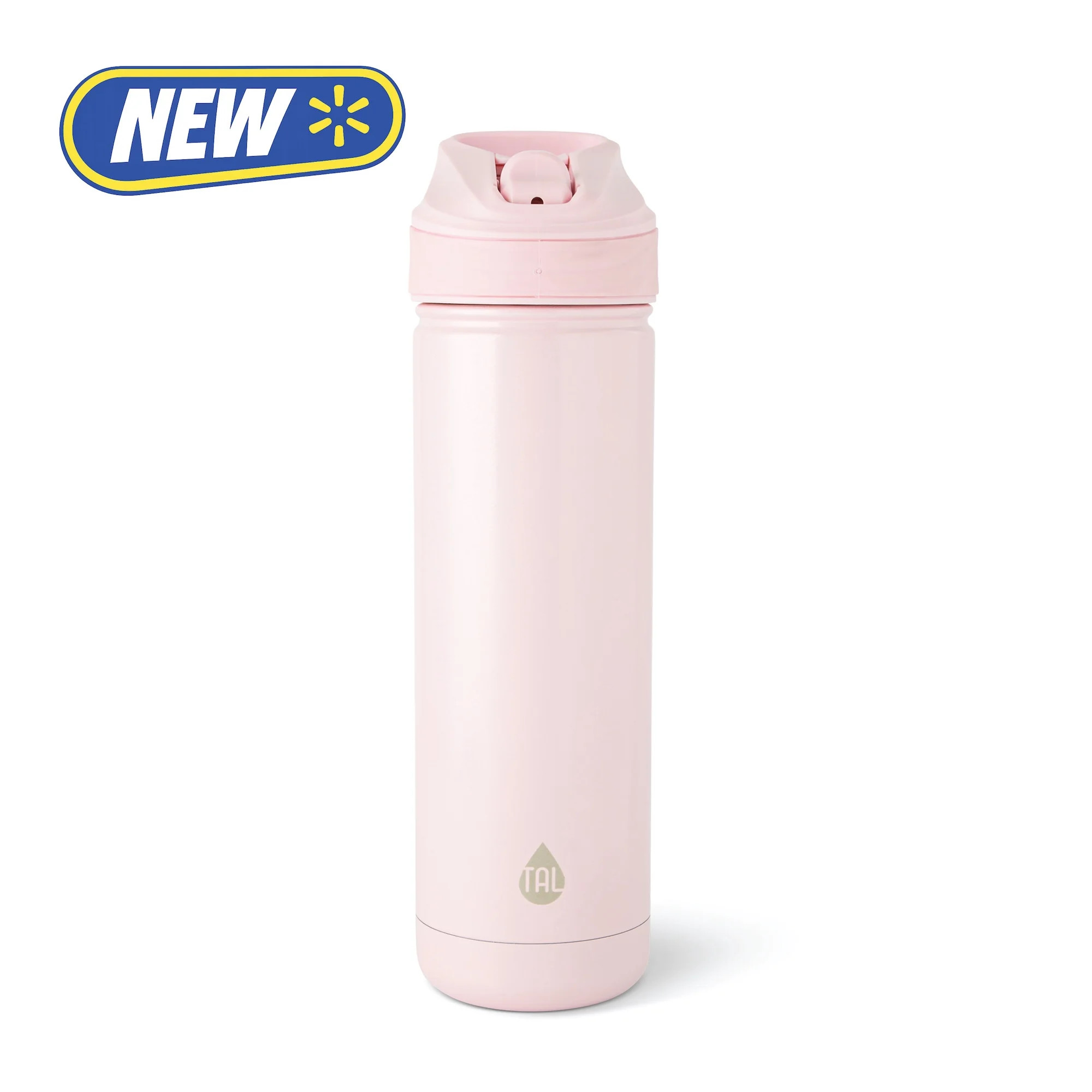 TAL 26oz Stainless Steel Ranger Water Bottle with Easy Sip Straw, Pink Shimmer | Walmart (US)