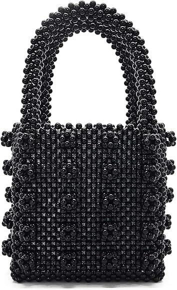 Miuco Womens Beaded Handbags Handmade Weave Crystal Pearl Tote Bags | Amazon (US)