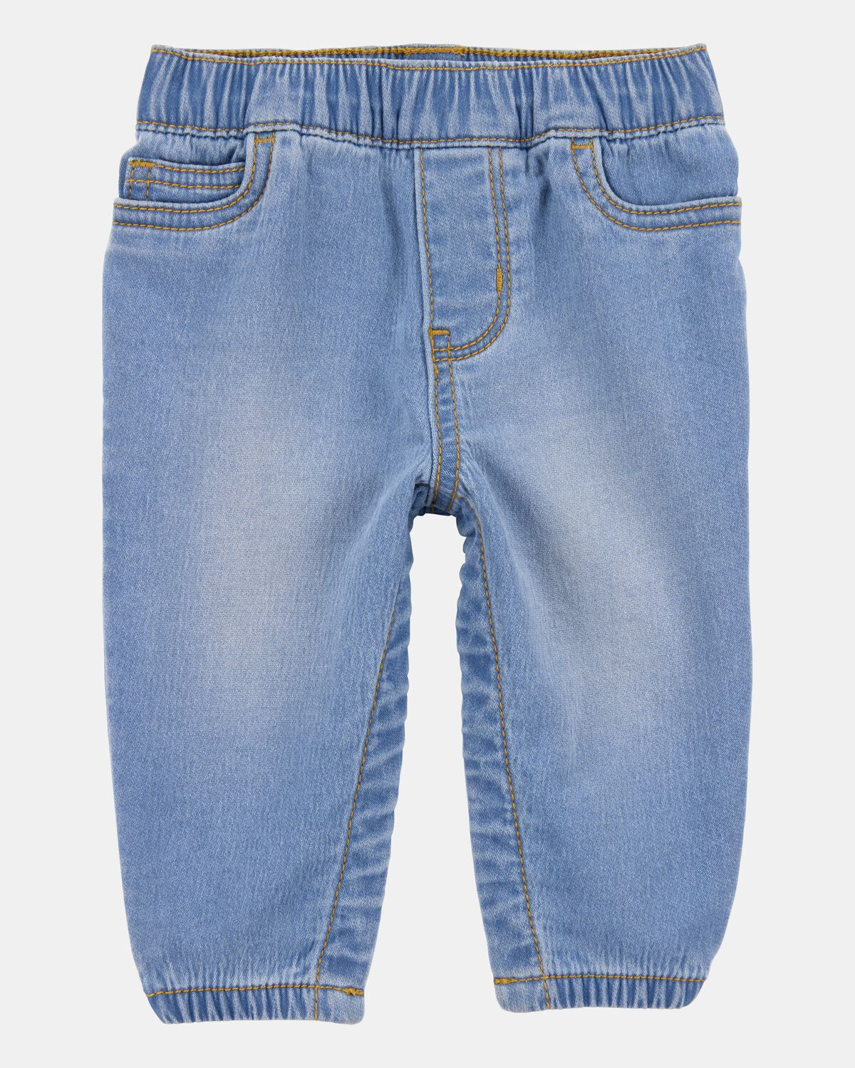 Baby Boy Medium Wash Pull-On Jeans With Snap Leg Closures | Carter's Inc