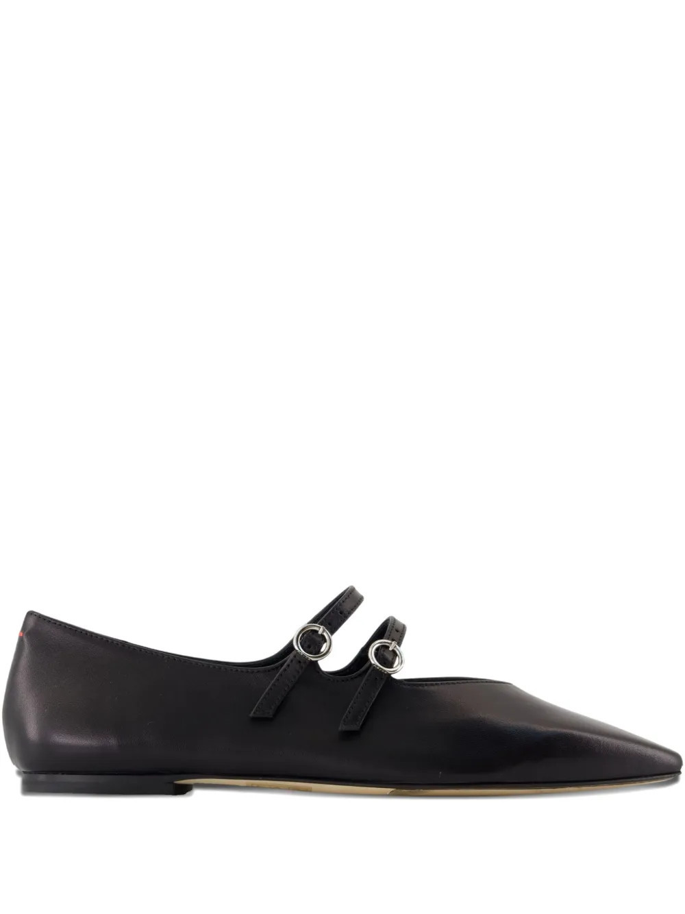 Aeyde double-strap pointed-toe flats - Black | Farfetch Global
