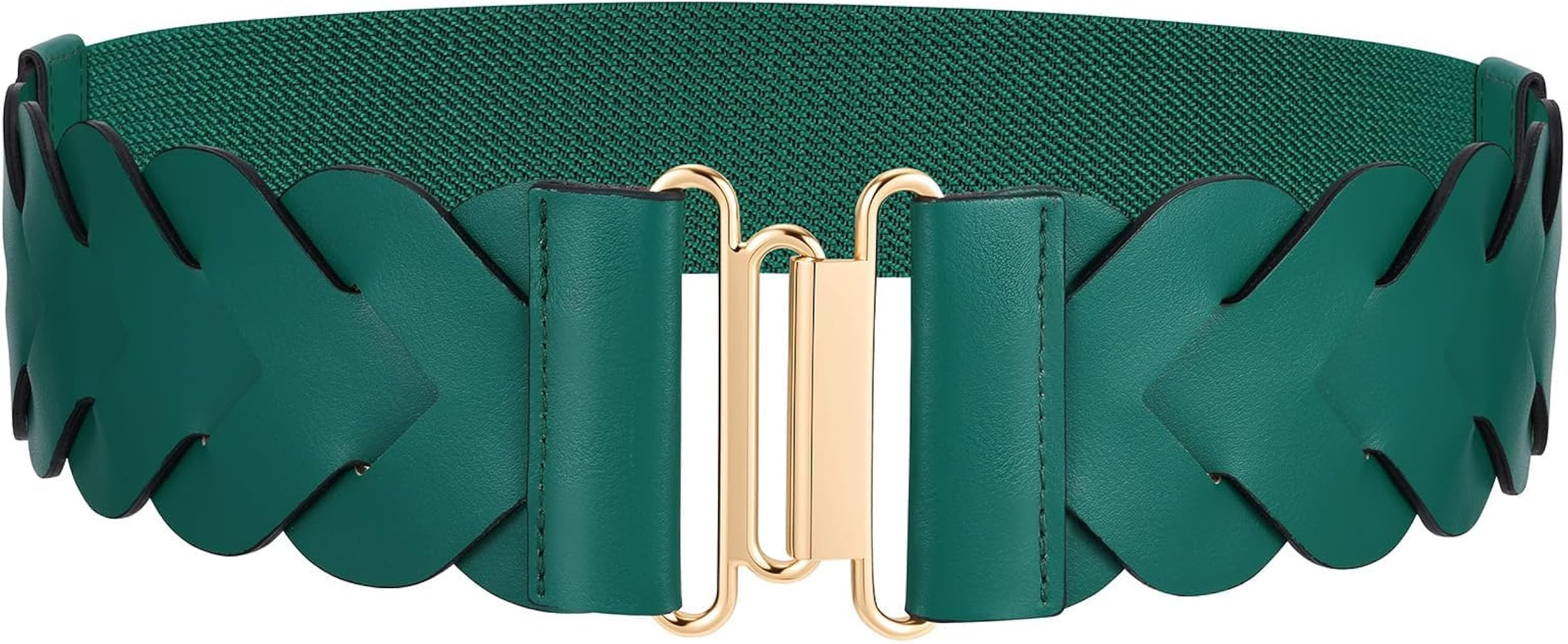 JASGOOD Women's Wide Elastic Belt Vintage Stretchy Belt for Dresses Braided Waist Belt | Amazon (US)