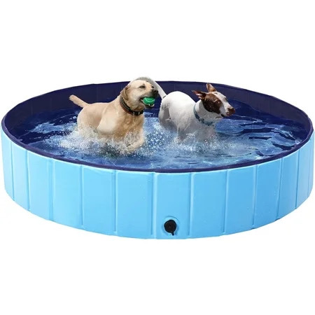 BN-LINK Foldable Dog Pool, PVC Pet Swimming Pool, Portable Dog Pool Bathtub for Pets to Swim and Bath, 47.2" x 11.8" Blue | Walmart (US)