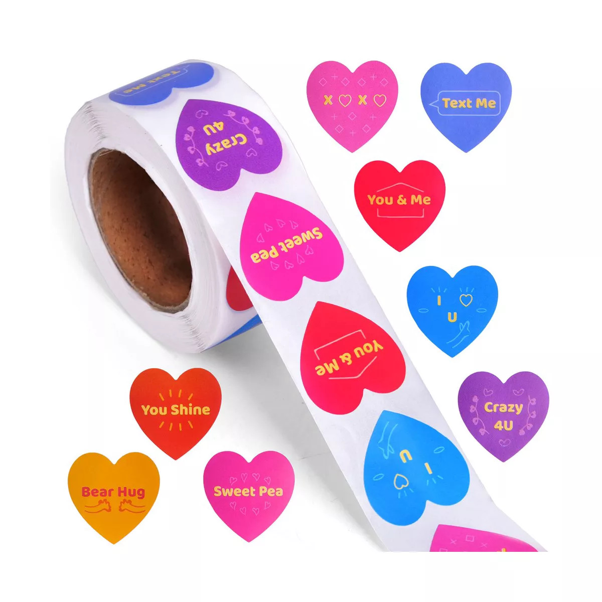 Fun Little Toys 500 PCS Heart-Shaped Roll Stickers for Valentine's Day, Valentine's Day Party Fav... | Target