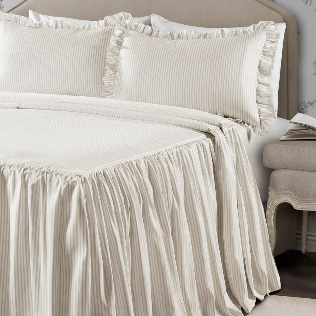 Ticking Stripe Bedspread Set | Lush Decor