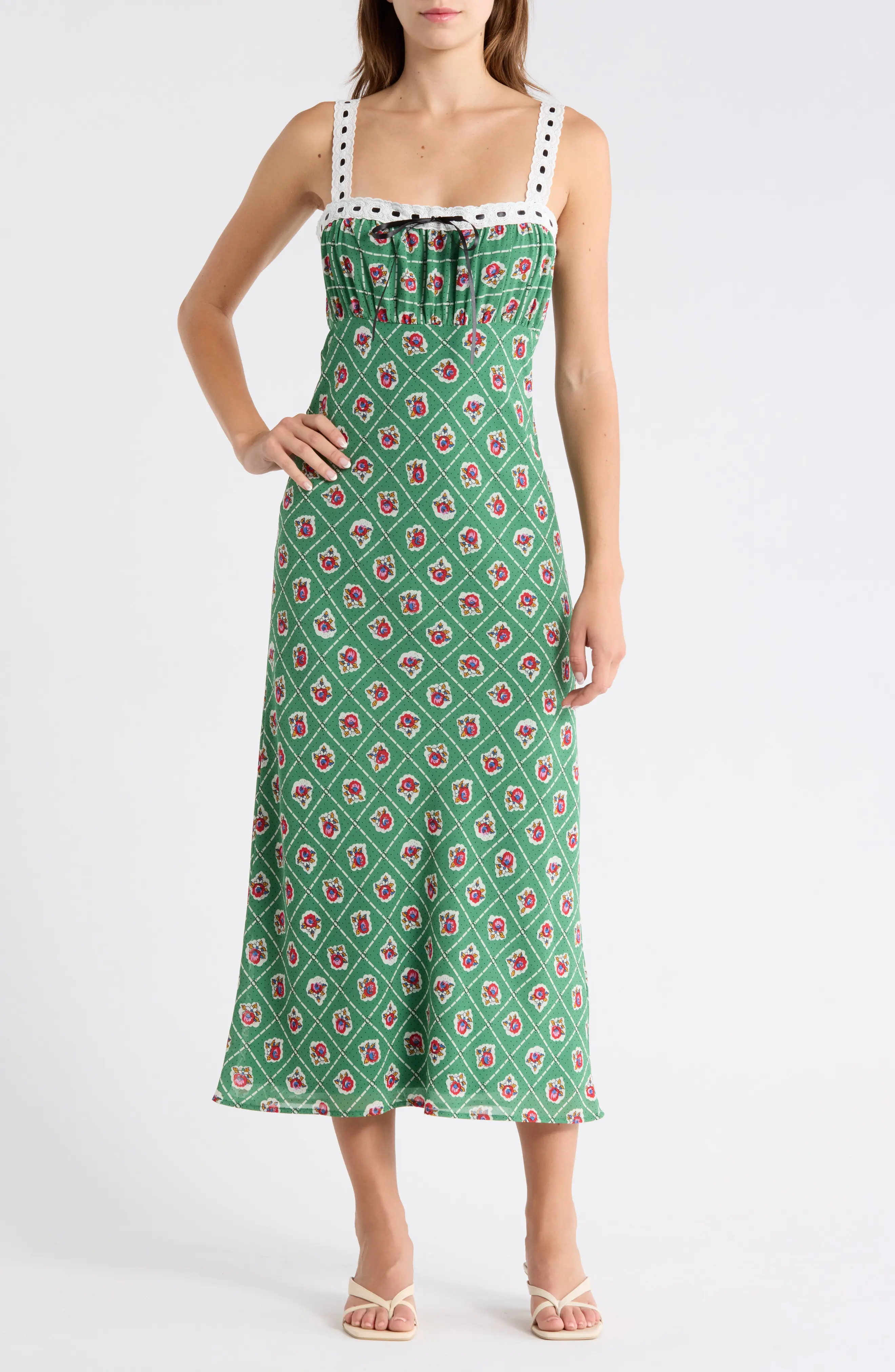 Floral Empire Waist Midi Dress (Women) | Nordstromrack | Nordstrom Rack