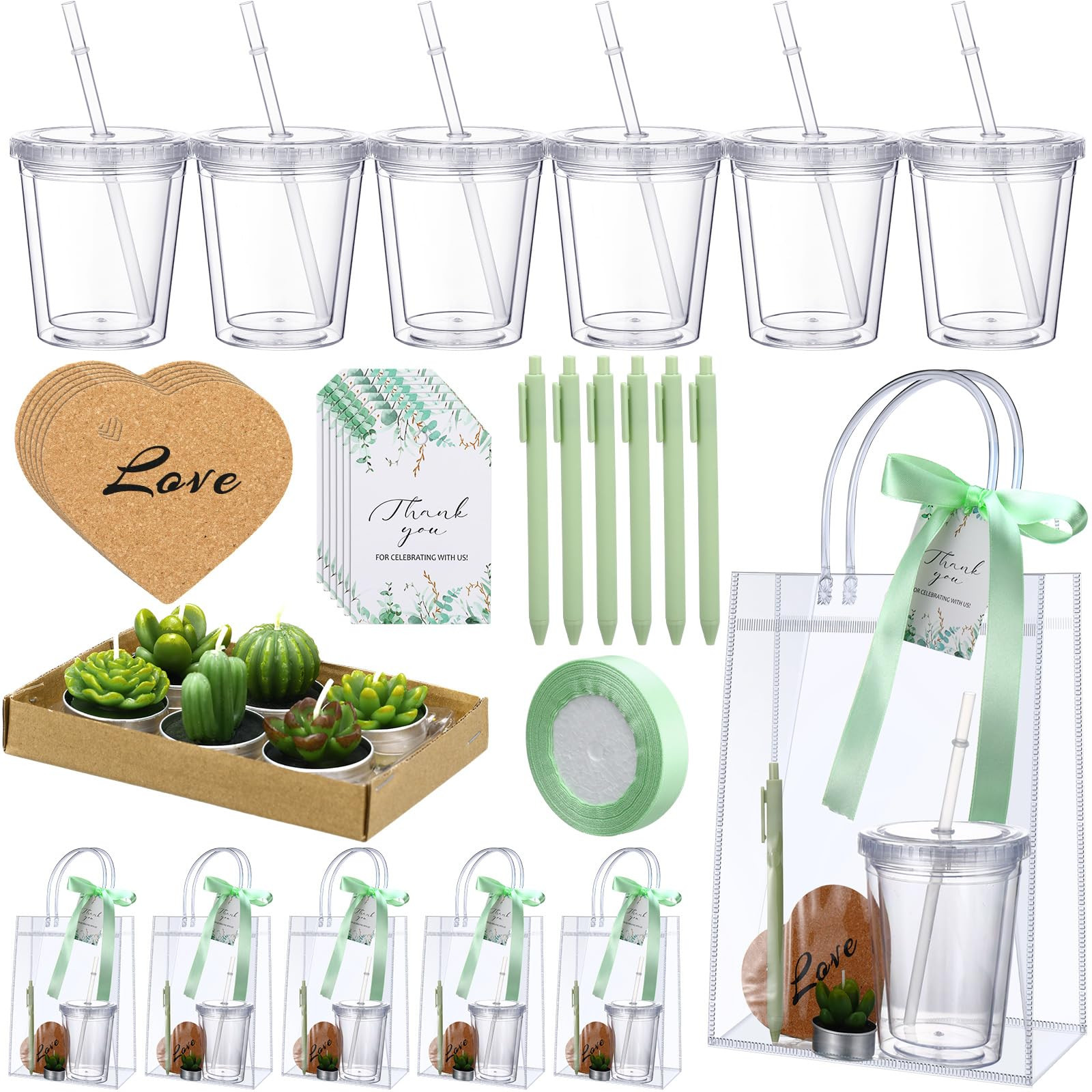 6 Sets Baby Shower Prizes for Game Player Baby Shower Winners Guest Gifts Candle Cup Heart Coaste... | Amazon (US)
