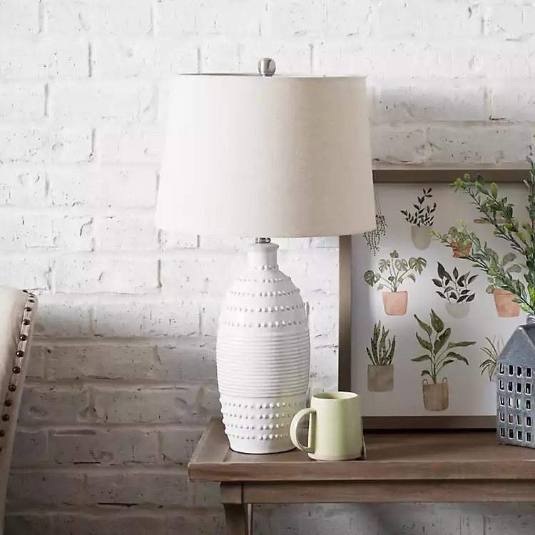 Cream Serenia Ceramic Oval Table Lamp | Kirkland's Home