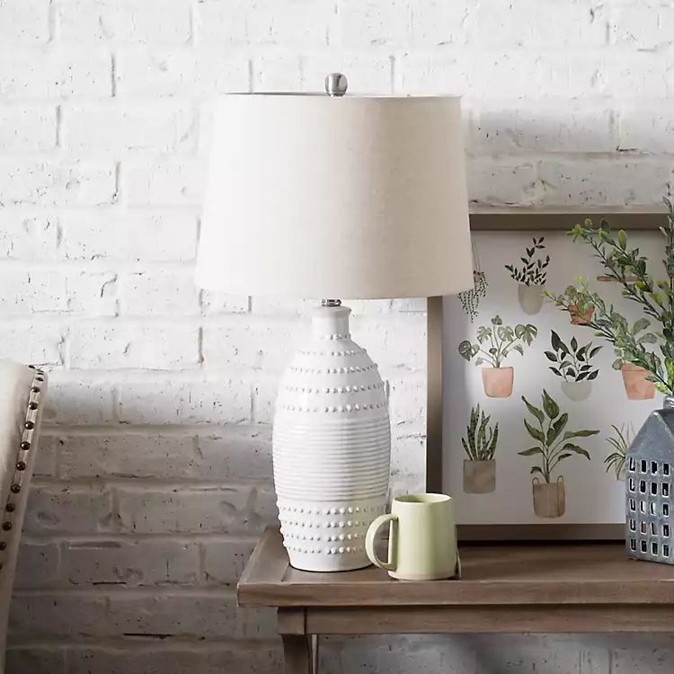 Cream Serenia Ceramic Oval Table Lamp | Kirkland's Home