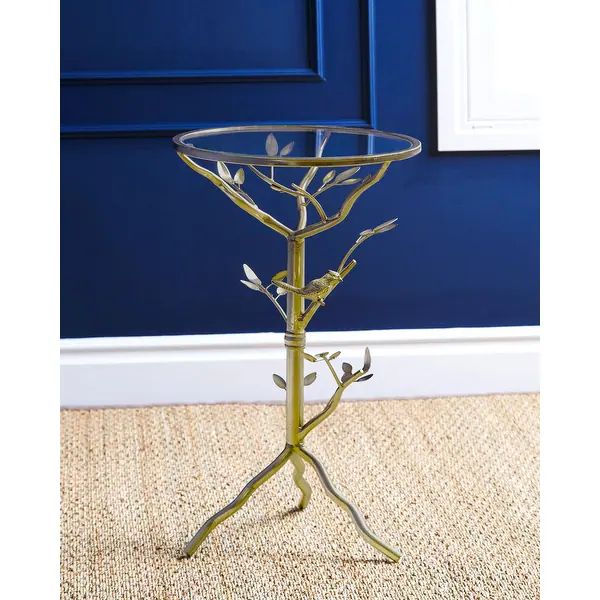 Abbyson Venetian Round Glass Tea Table | Bed Bath & Beyond