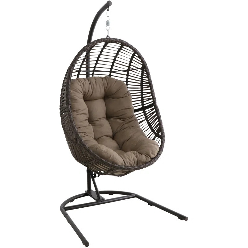 Brannan Wicker Swing Chair with Stand | Wayfair North America