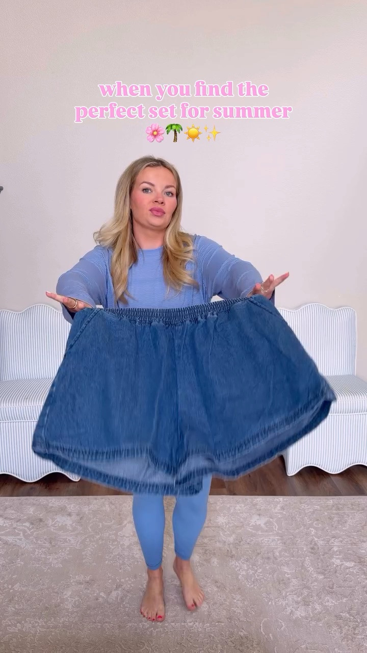 💕say “133” to snag it!💕 Summer is for cute sets 🤷‍♀️🙂‍↕️🤣 say it with me 👏🏼 this one is stretchy in the waist and so flattering - I’m wearing a medium! #momoutfits

#LTKSeasonal #LTKMidsize