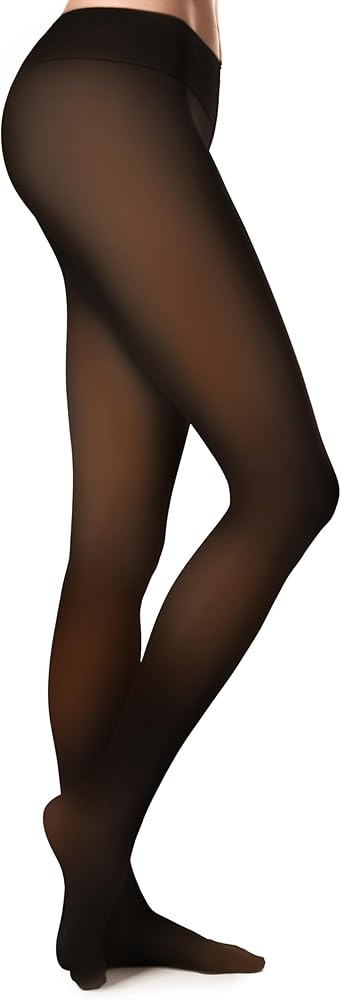 Women’s Fleece-Lined Tights - Ultra-Warm Fake Sheer Look Pantyhose Thick Leggings for Winter | Amazon (US)
