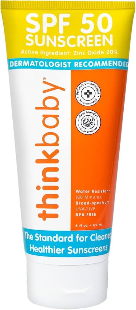 Thinkbaby SPF 50+ Baby Sunscreen – Safe, Natural Sunblock for Babies - Water Resistant Sun Crea... | Amazon (US)