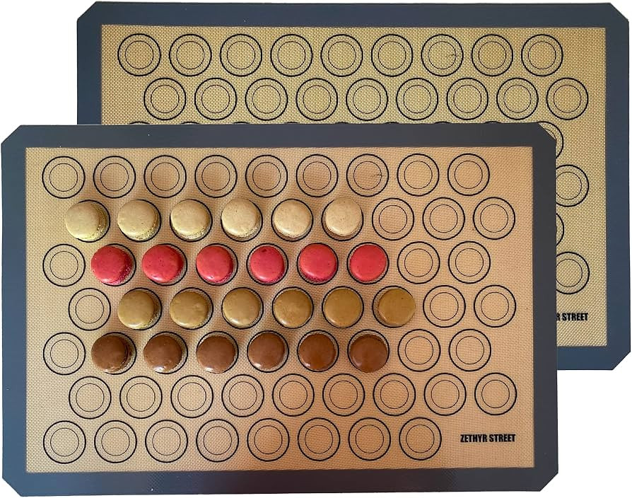 Macaron Baking Mats - Pack Of 2 Full Size Baking Silicone Mats - Macaron Cookie Sheet For Baking ... | Amazon (US)