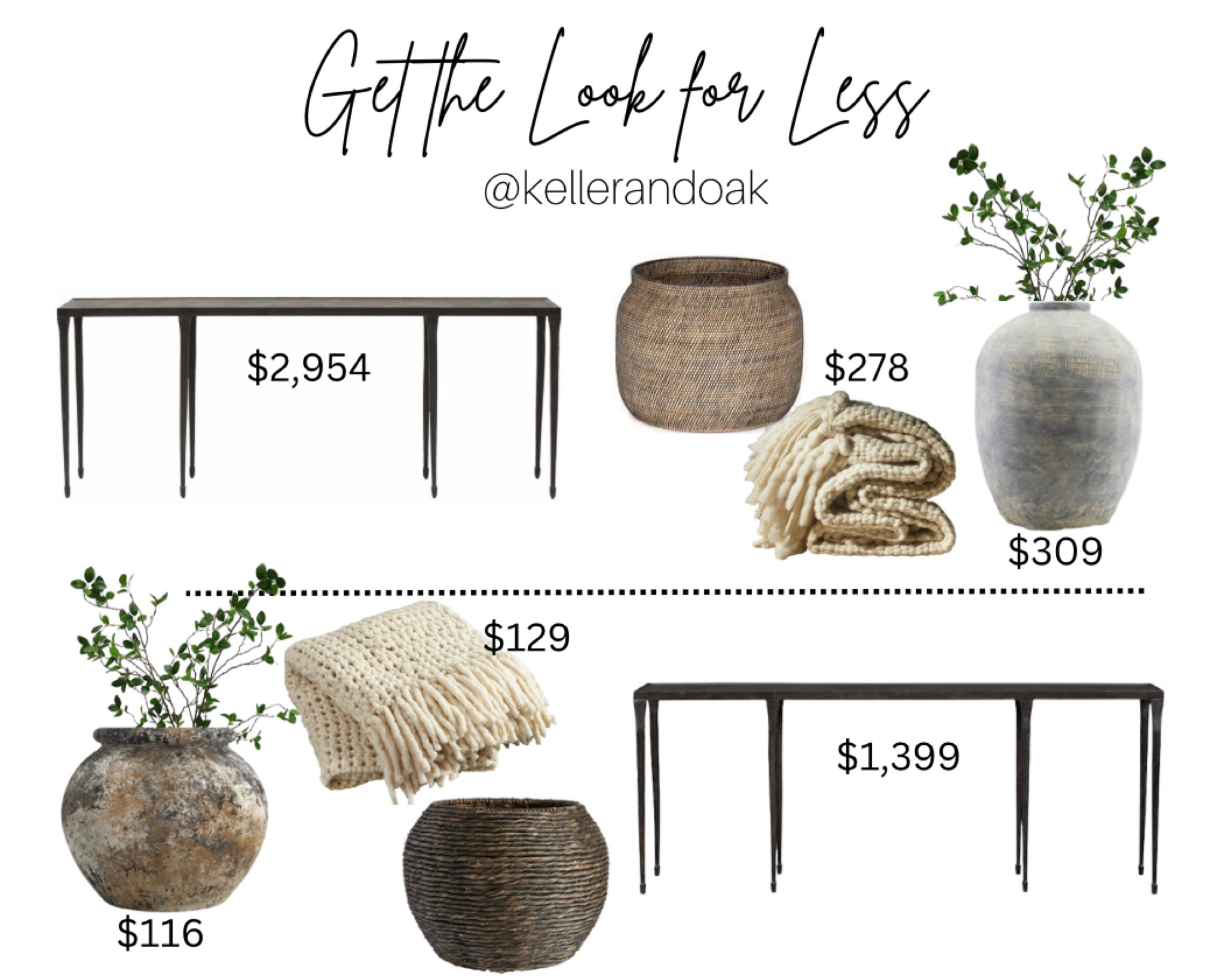 Get the look for less. Splurge or save. Elevated designs with a budget friendly approach. Neutral interior design. Home decor for less. 


#kellerandoak #wayfairhome #amazonhome #ltkhome #crateandbarrel #ltkfind
