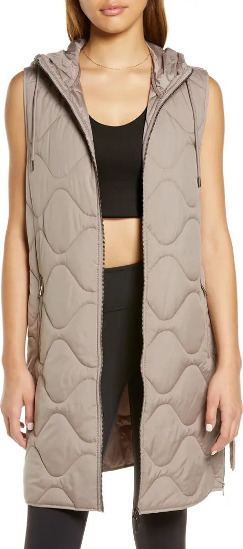 Belted Quilted Longline Recycled Polyester Vest | Nordstrom