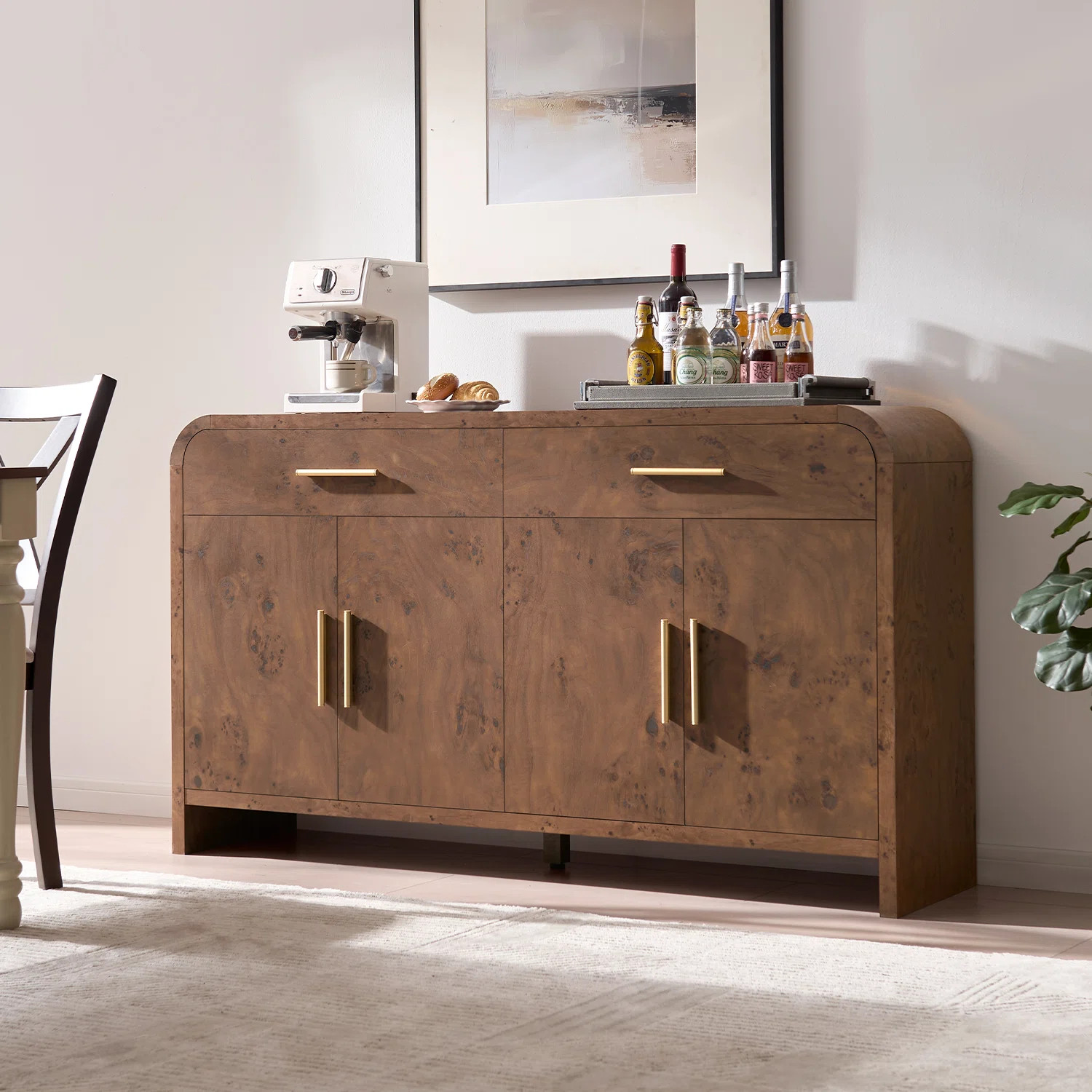 Modern 2-Drawer Arched Cabinet: 3-In-1 Media Console, Sideboard & Dresser | Wayfair North America