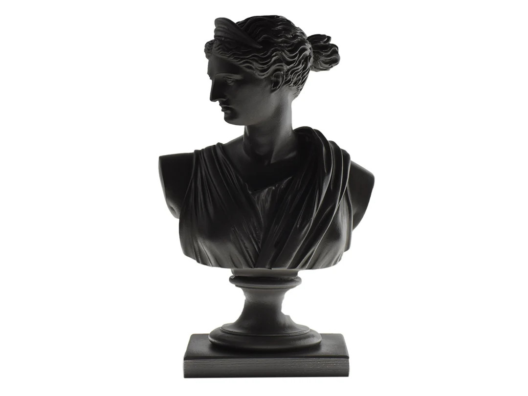 Artemis Bust Black Statue Diana Minimalist Home Decor Sculpture 20 inch Height | Etsy (US)