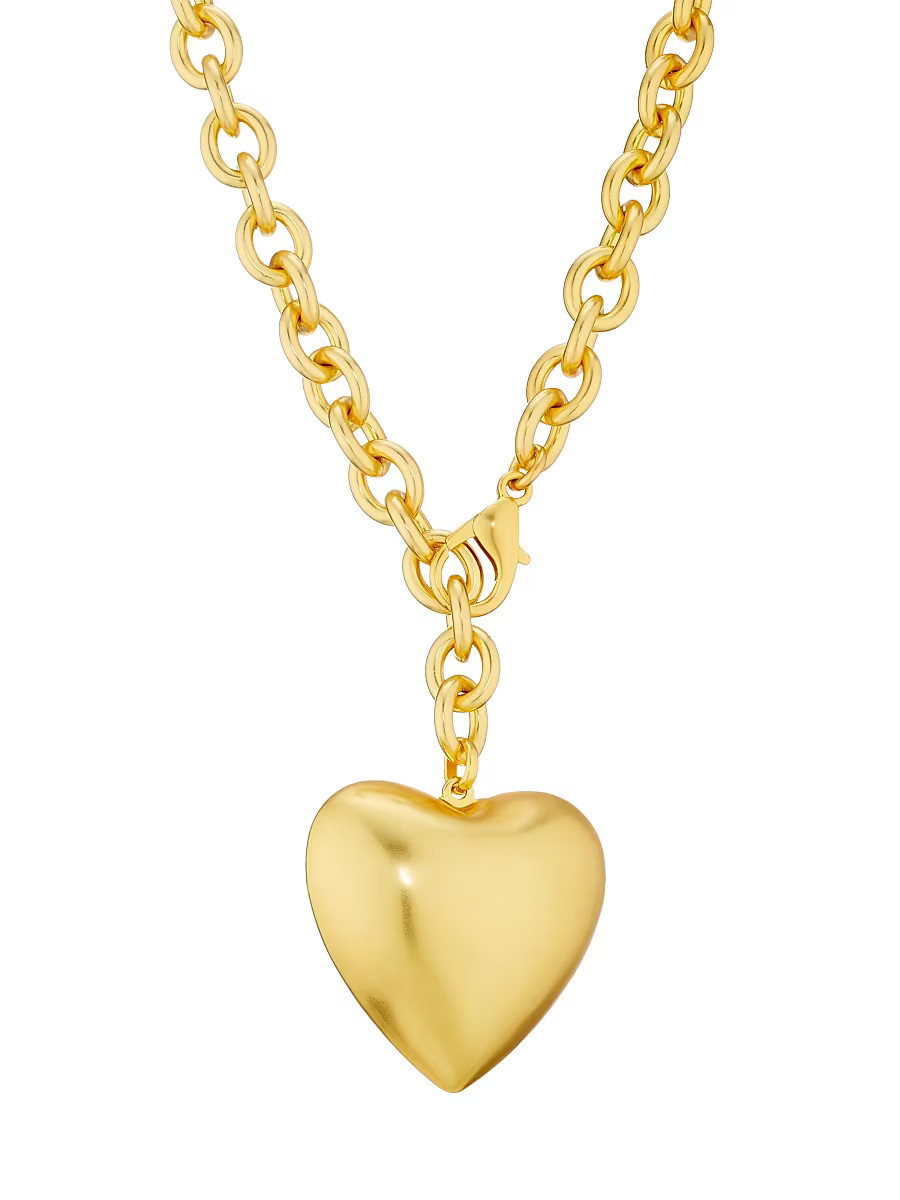 Women's Heart & Soul Goldtone Long Pendant Necklace - Semi Shiny Gold | Saks Fifth Avenue
