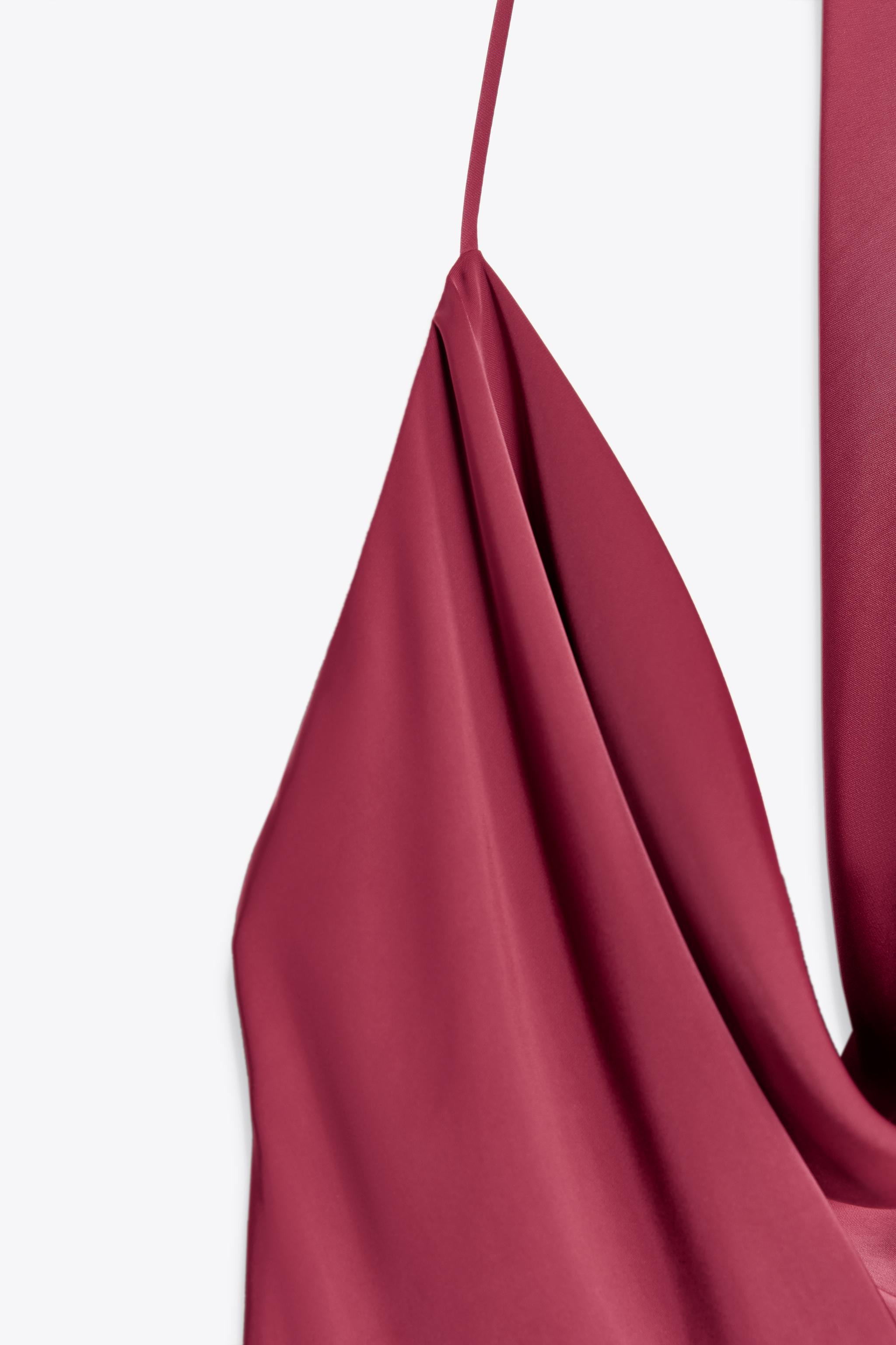 ASYMMETRIC SATIN MIDI DRESS | Zara US