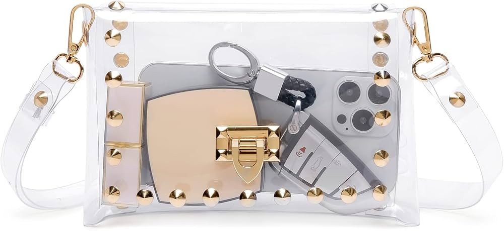 MOETYANG Clear Purse Stadium Approved for Women, Small Clear Crossbody Bag Fashion, Cute See Through | Amazon (US)