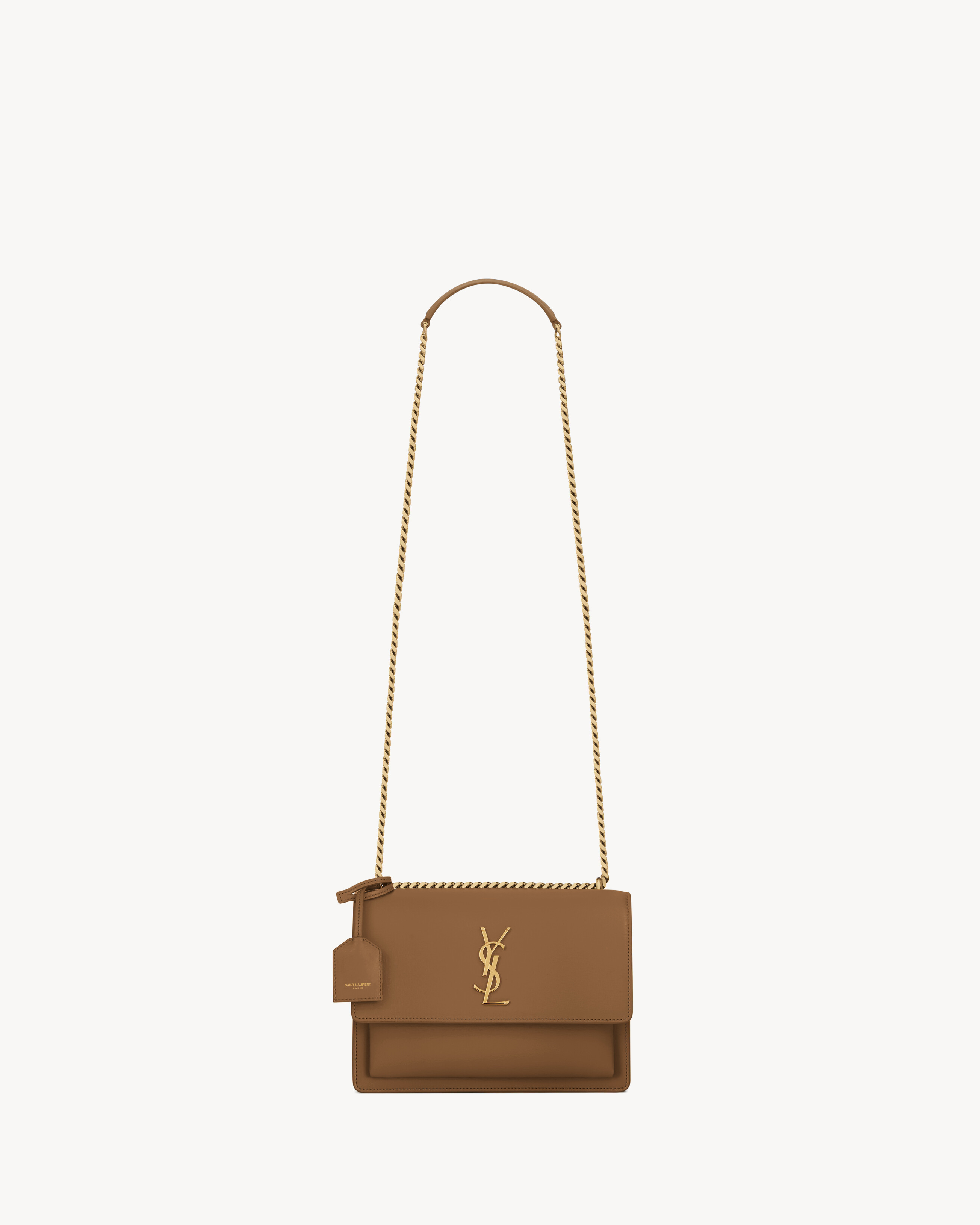 LEATHER-LINED FLAP BAG WITH METAL CASSANDRE AND DETACHABLE LEATHER CHARM.FUNCTIONAL AND STRUCTURE... | Saint Laurent Inc. (Global)